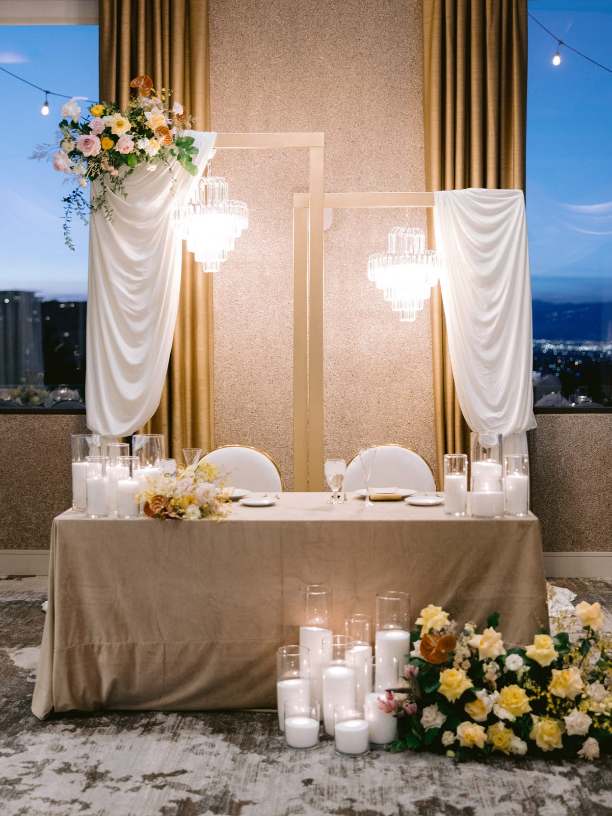 Gold Drapery Stands